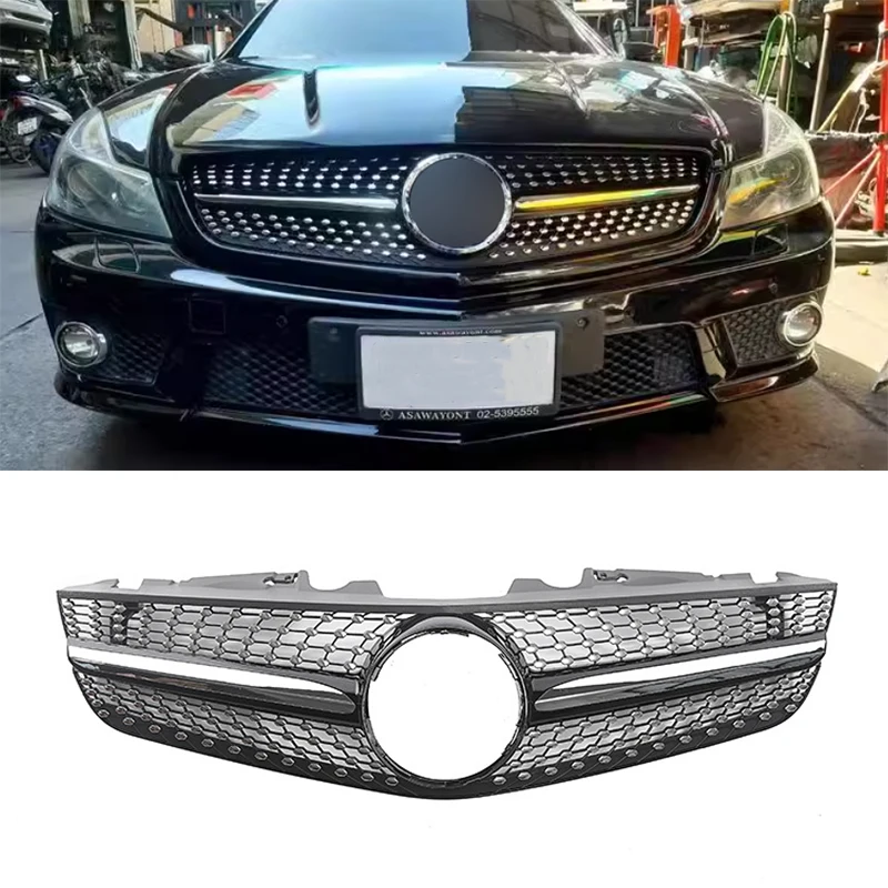 Front Bumper Grille Hood Tuning Racing Grill For Mercedes-Benz R230 SL-Class SL300 SL350 SL500 SL550 SL600 2008-2012 ABS Grills