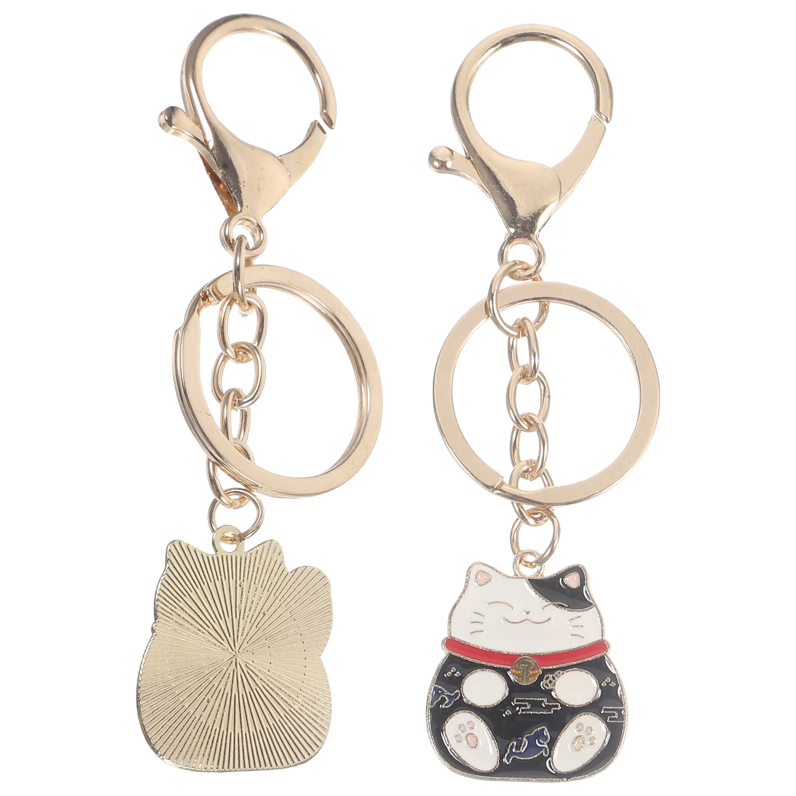 

2pcs Key Chain Charm Pendant Japanese Japanese Luck Cat Keychain Fortune Wealth Decorative Gift Packaging