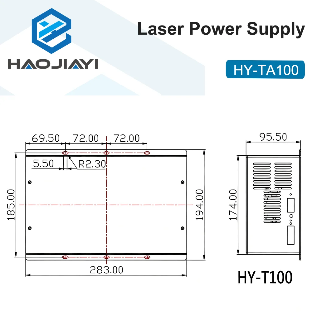 HY-TA100 CO2 Laser Power Supply 110/220V PSU Cutting Engraving Machine Spare Parts HY T100 Source Device For 100W CO2 Laser Tube