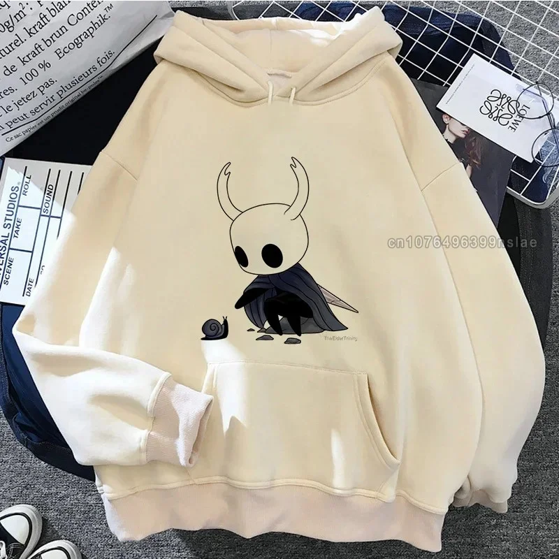 

Hollow Knight Hoodies Men Women Korea Style Cotton Fleece Hooded Sweatshirt Anime Aesthetic Pullover Graphic Print Clothing