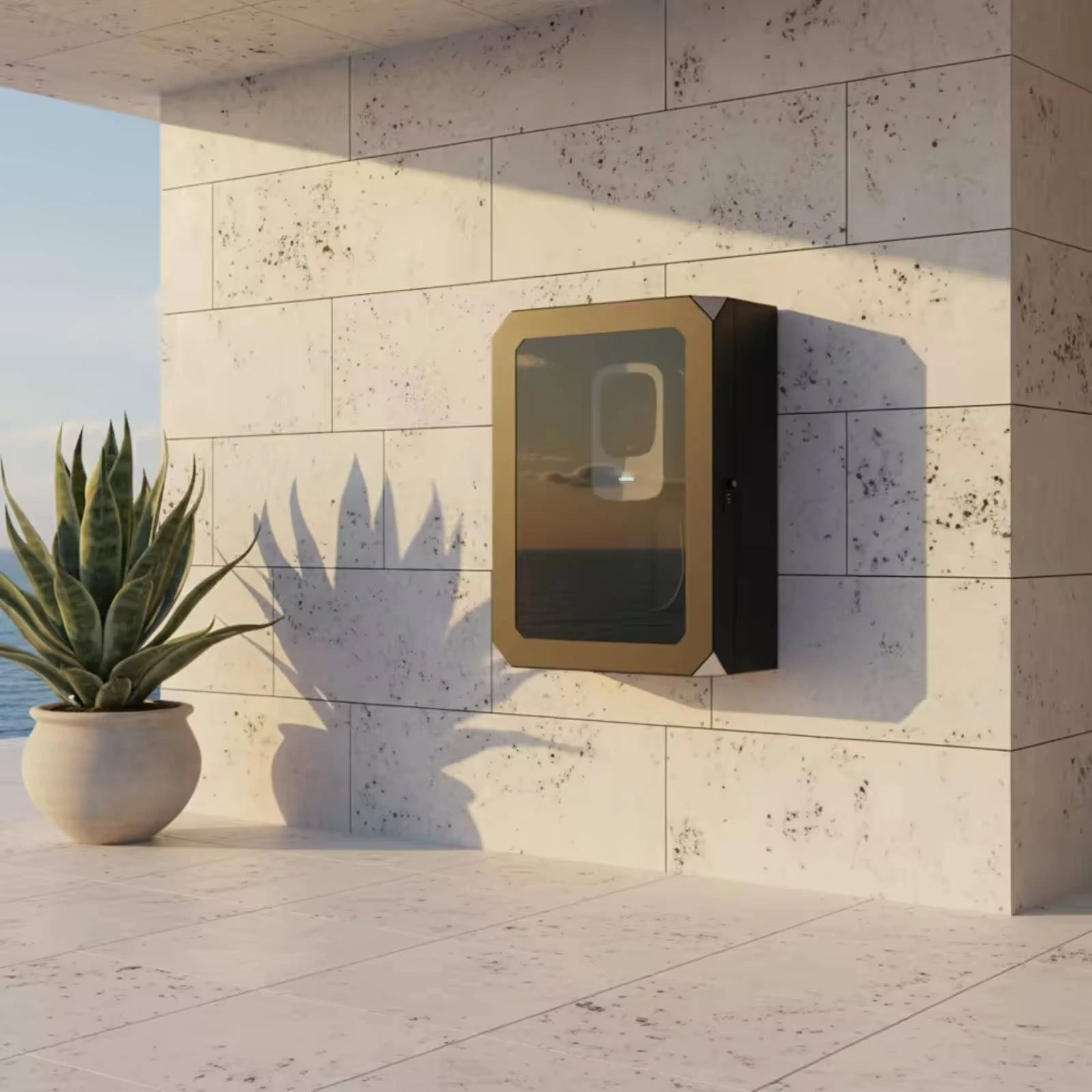 Charging Box Enclosure Heavy-Duty Charger Box Metal Cabinet with Lock Easy to Install Low-Height for Homeowners, Garage