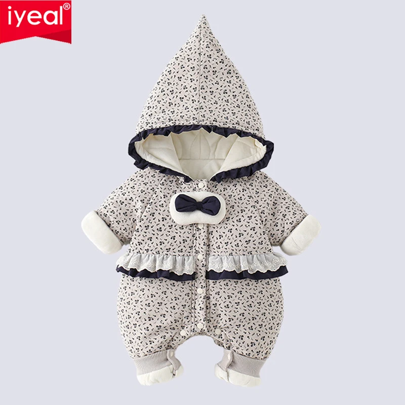 IYEAL Princess Baby Girl Cute Jumpsuit With Fleece And Cotton For Winter Outings  Winter Newborns Girl Thick Warm Jumpsuit