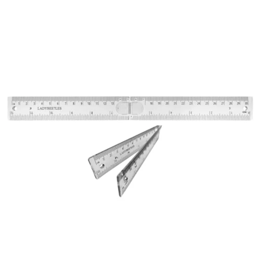 

Folding ruler for office use, ABS plastic, black, unfolds to 30cm/12 and folds to compact 15cm/6, clear scale, portable and eas