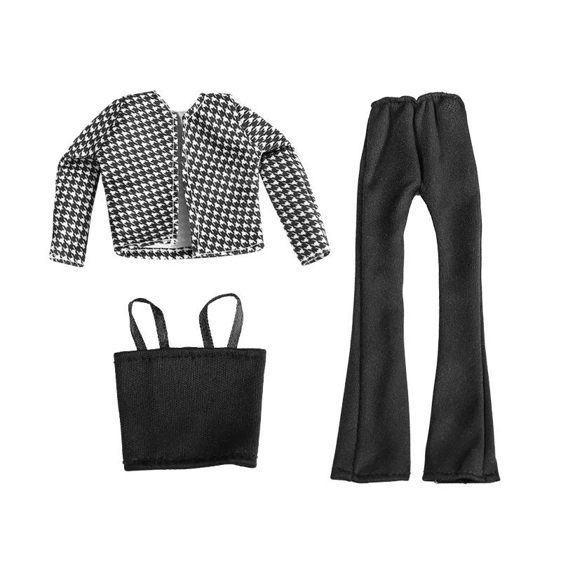Conjunto de ropa para muñecas de moda europea de 30cm, supermodelo BJD 1/6, accesorios de vestir DIY, chaqueta, pantalones de cuero, traje, juguetes para jugar a las casitas