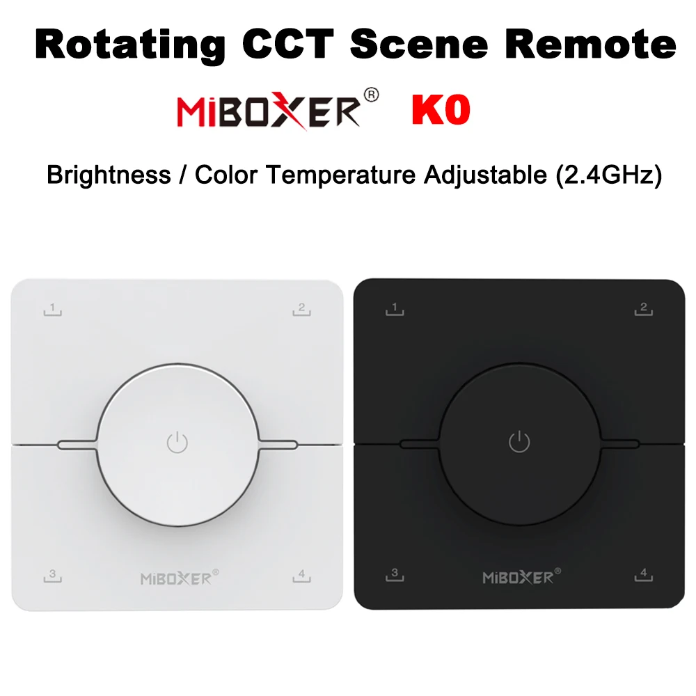 Miboxer K0  2.4G 86 Rotating Wheel CCT Scene Remote Adjust Color Temperature Brightness Dimmer Dual white Controller LED Switch