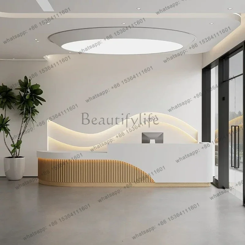 LSNordic Creative Company Hotel Reception Counter Modern Minimalist Clothing Store Beauty Salon Cashier Desk Office Furniture FY