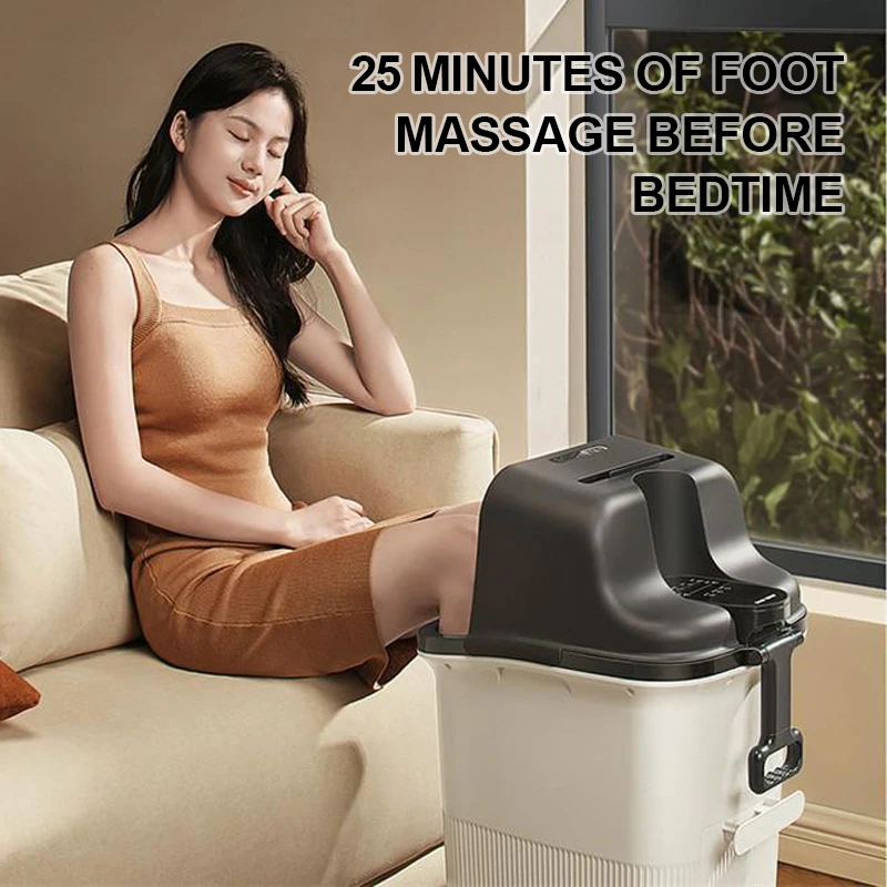 Fumigation and soaking three-in-one fully automatic foot bath Intelligent digital display PTC heating massage foot bath bucket