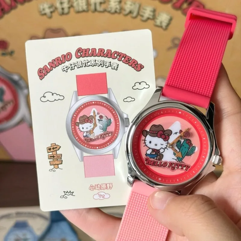 Anime Figure Sanrio Hello Kitty Blind Box Toys Cowboy Busy Series Watch Electronic Watch Collection Decoration Birthday Gifts view 5