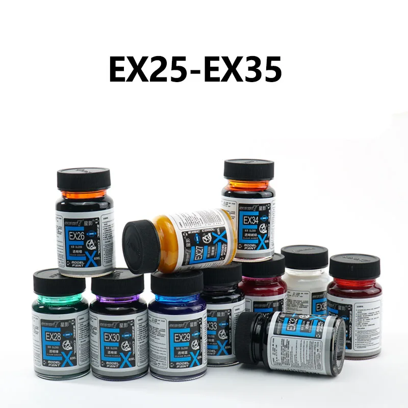 60ml EX25~EX35 Drawing Oil Based Transparent Color Paint Coating DIY Handcraft Military Car Ship Tank Doll Building Tool