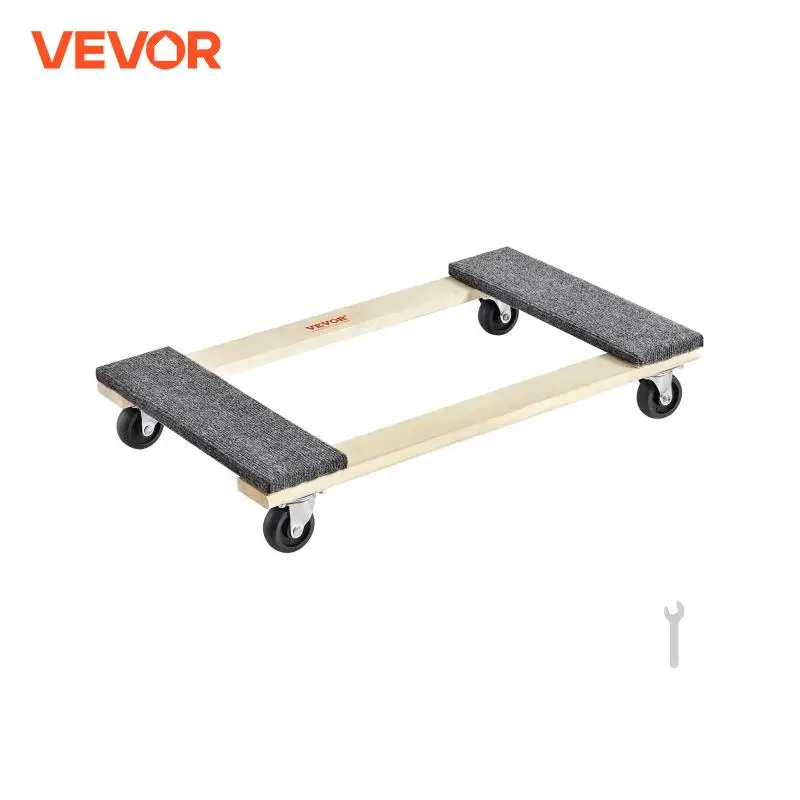 VEVOR 1000 lbs Furniture Moving Pallet Trolley Industrial Machinery Mover with PP Swivel Casters for Transporting Cargo Fridge