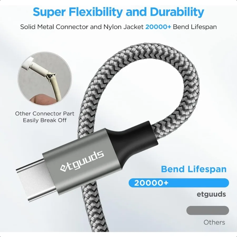 كابل USB A إلى USB C طويل 10 قدم 2 حزمة شحن سريع من النوع C سلك شاحن لهاتف iPhone 17 16 15 Pro Max Plus Air 16e Samsung Galaxy