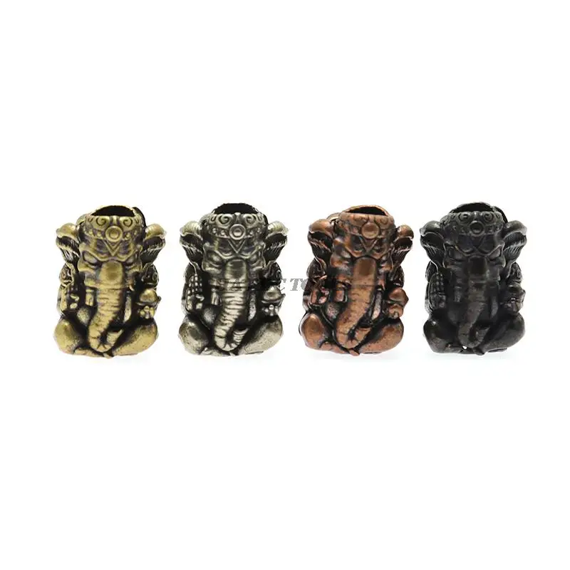 Thailand Elephant God Of Wealth Pendant Brass DIY Jewelry Accessories White Copper Paracord Beads EDC