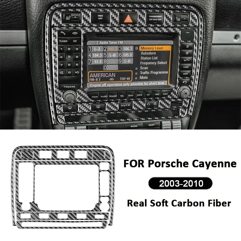 

Carbon Fiber Car GPS Navigation Control Panel Screen Frame Decoration Sticker For Porsche Cayenne 2003-2010 Interior Accessories