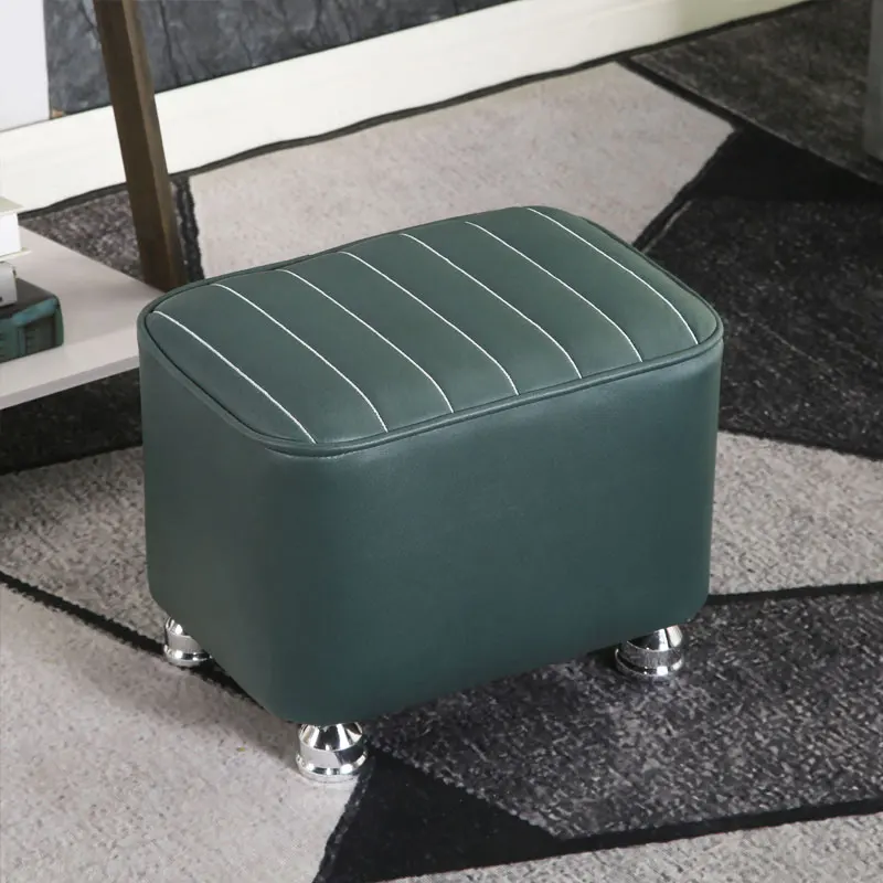 

Furniture Tech Cloth Household Solid Wood Low Stool Living Room Coffee Table Ottomans Shoe Changing Stool Sofa Footrest Pedal