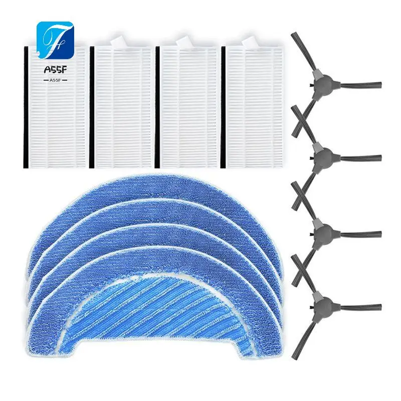 A55F-For Cecotec Conga Flash Connected Titanium Replacement Spare Accessories Side Brush Hepa Filter Mop Cloth Rag