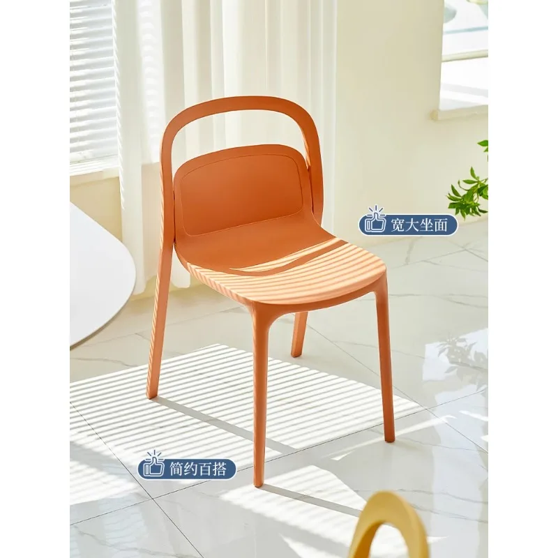 Nordic Simple High-end Light Luxury Thickened Dining Chair Home Backrest Dining Chair Outdoor Stackable Leisure Plastic Stool