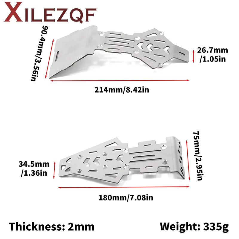 XIELZQF RC YIKONG YK8081 DF8 Recessed Design Stainless Steel Chassis Armor Guard Protection for RC Car Upgrade Part Accessory