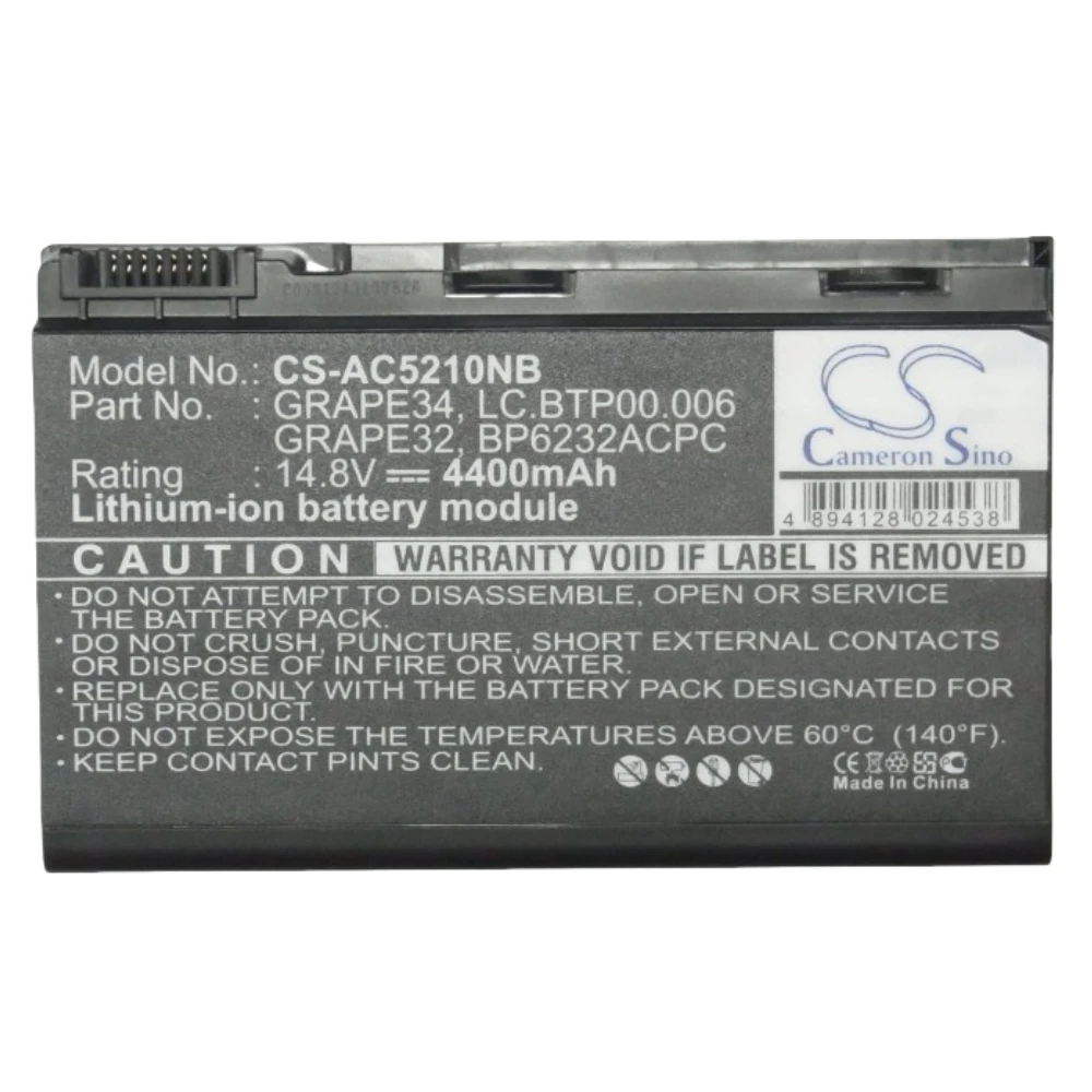 

Li-ion Notebook, Laptop Battery for Acer,14.8v,4400mAh,TravelMate 5310-400508Mi,TravelMate 5520G-402G16Mi,Extensa 5610