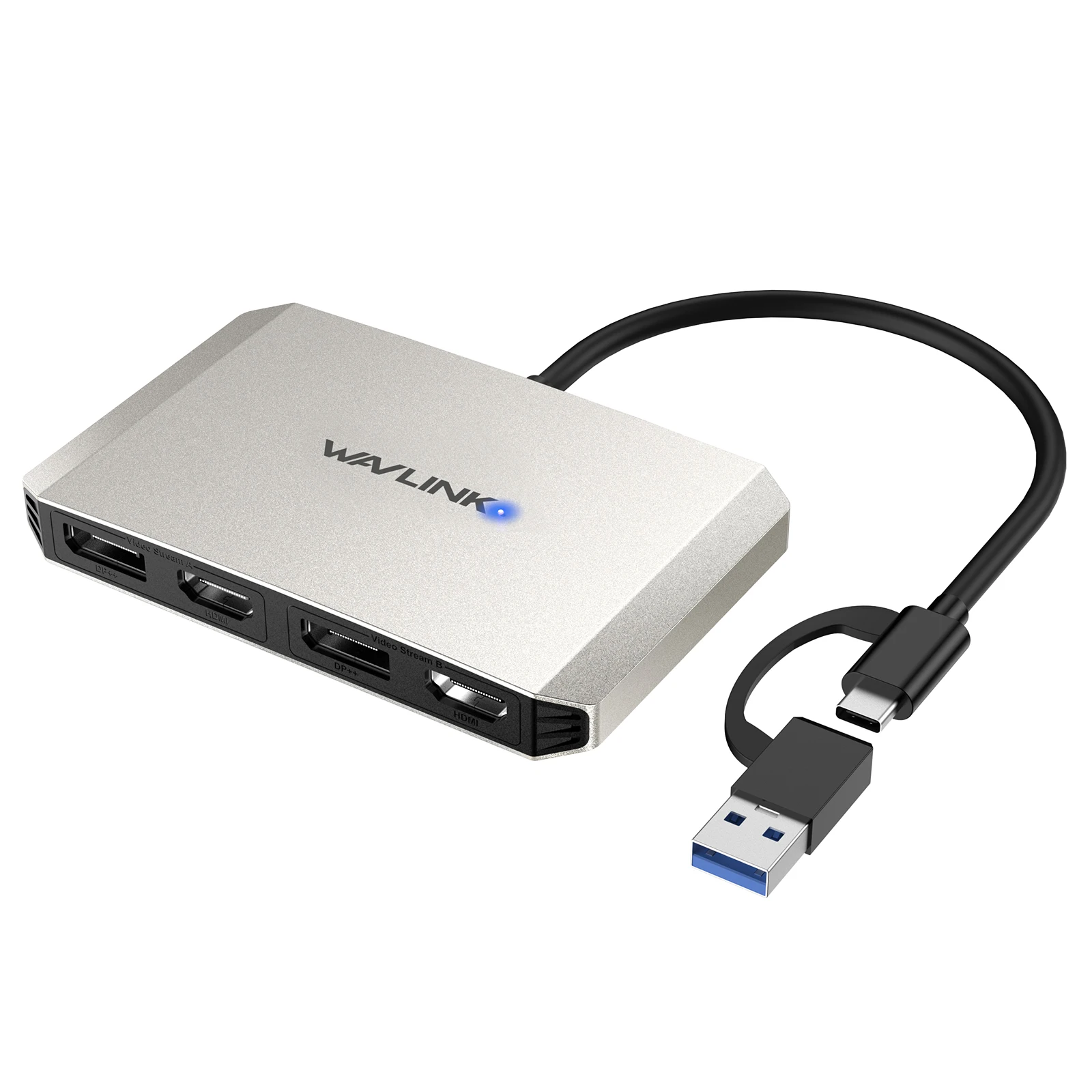 Wavlink-デュアルディスプレイアダプター,USB 3.0, Cからプレイポート