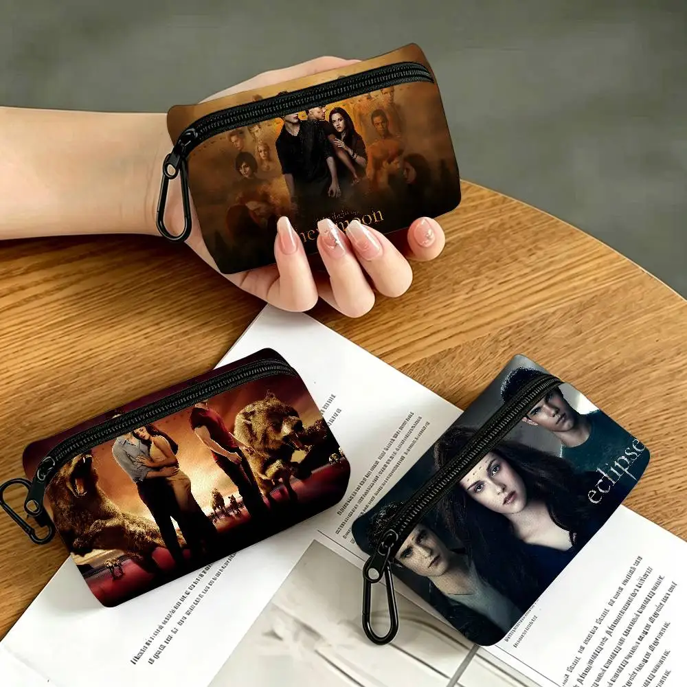 T-Twilight-Saga-Movie Oxford Fabric Mini Coin Wallet Smooth Zipper Hanging Design Multi-use Small Storage Bag For Travel