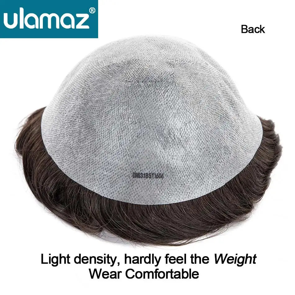 0.03 Ultra Thin Skin Toupee Undetectable Men's Capillary Prosthesis Realistic Wig Man Human Hair Microskin Hair System For Man