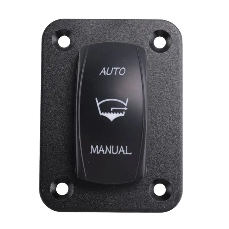 Double LED Rocker Switch With Panel Kit 4 Pin ON-Off-(ON) SPDT Auto/Manual Momentary Switch For Marine Boat Yacht Waterproof
