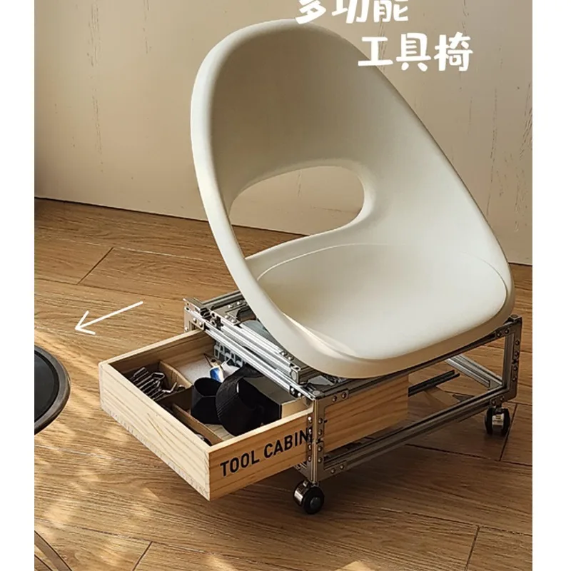 Household DIY aluminum profile with wheel movable seat furniture dual-purpose trolley