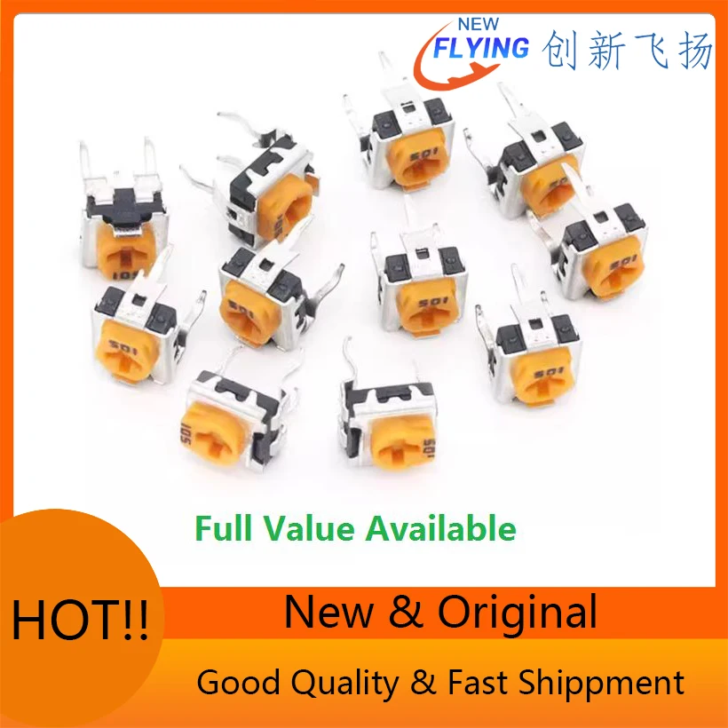 20PCS 100R 200R 500R 1K 2K 5K 10K 20K 50K 100K 200K 500K 1M OHM Adjustable Potentiometer WH06-2C Variable Resistor 102 103 104