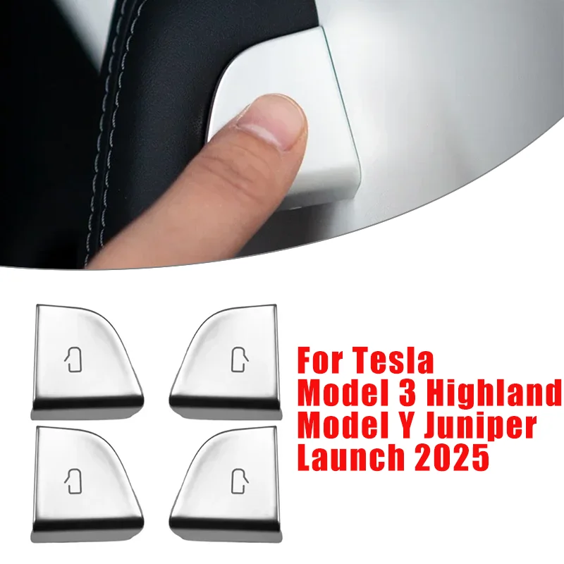 

Car Door Lock Switch Open Button Cover Protector Trim For Tesla New Model Y Launch 2025 Model 3 Highland 2024 Accessories