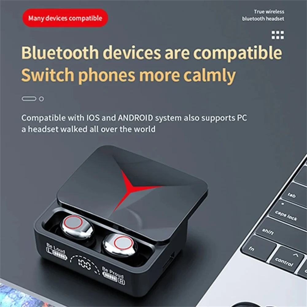 سماعة ألعاب بلوتوث 5.3 تعمل باللمس سماعات لاسلكية هاي فاي ستيريو للحد من الضوضاء مع ميكروفون لجميع الهواتف الذكية