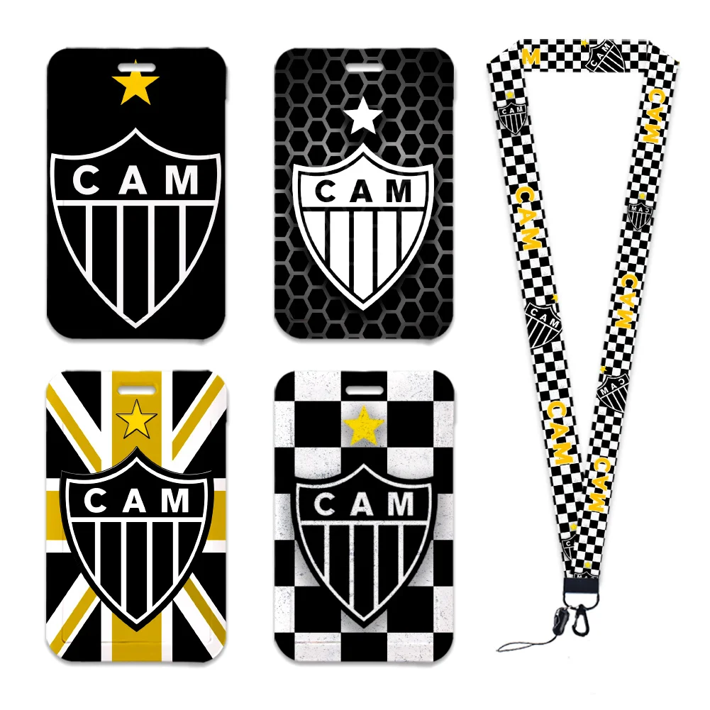 

CAM Clube Atletico Mineiro Work Card Holder Work Permit Name Badge with Keychains Student Id Card Lanyard Holder Accessories