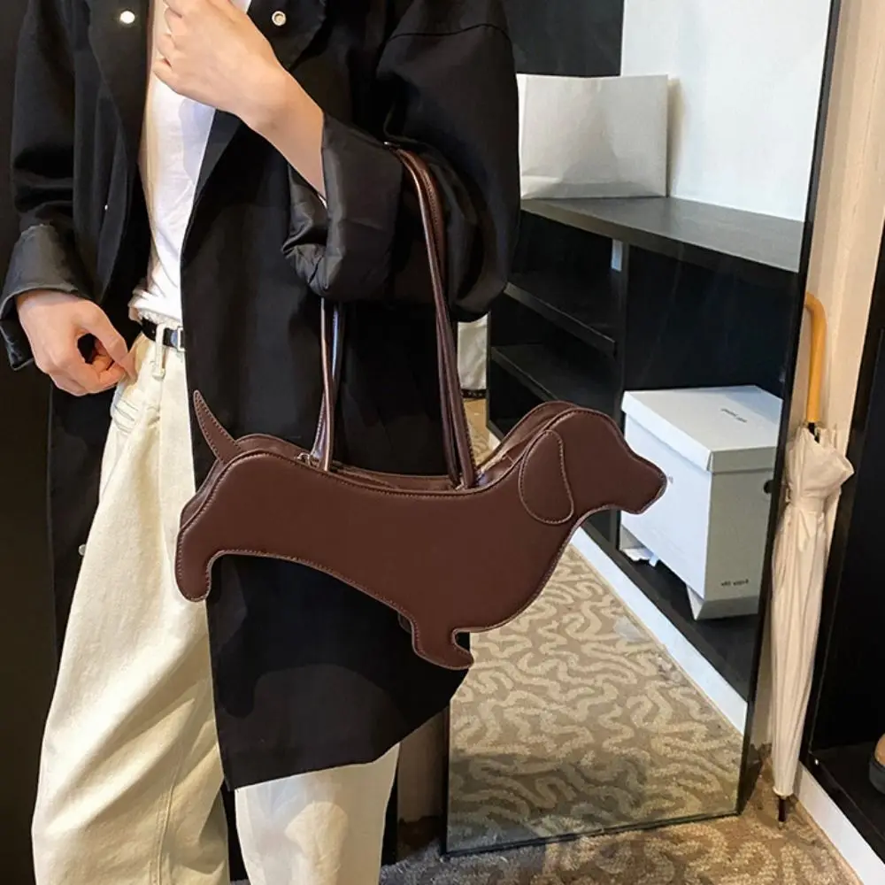 

Creative Sausage Dog Dachshund Dog Bag Pu Leather Creative Animals Shoulder Bag Cute Three-dimensional Cartoon Handbag Outdoor