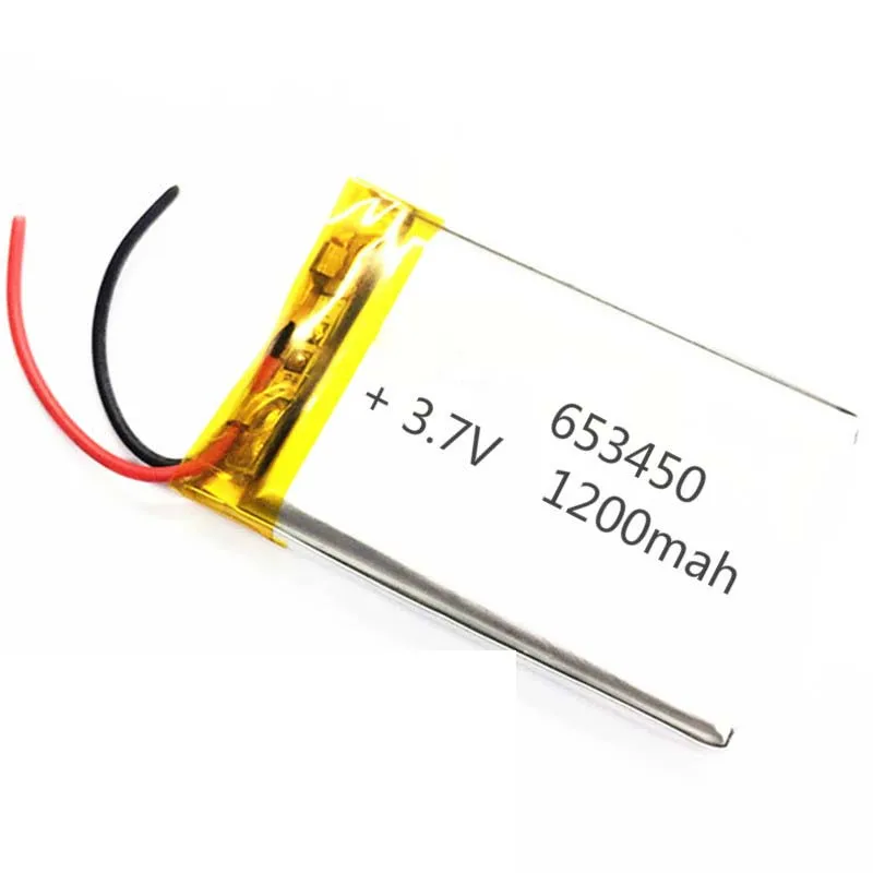 1 szt. Akumulator litowo-polimerowo-jonowy 3.7V 1200mAh 653450 zabawki elektryczne MP4 GPS MP3 mobilny Tablet zasilający inteligentny zegarek z