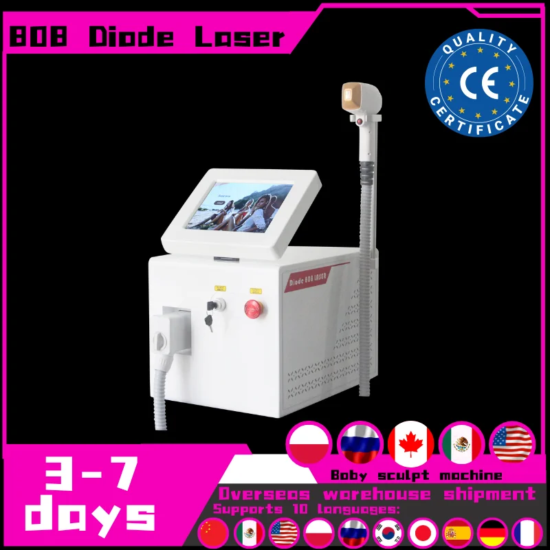 Portable High Power Ice Cooling Triple Laser 755 808 1064 Device Diode Laser 3 Wavelength Painless 808nm Hair Removal Machine