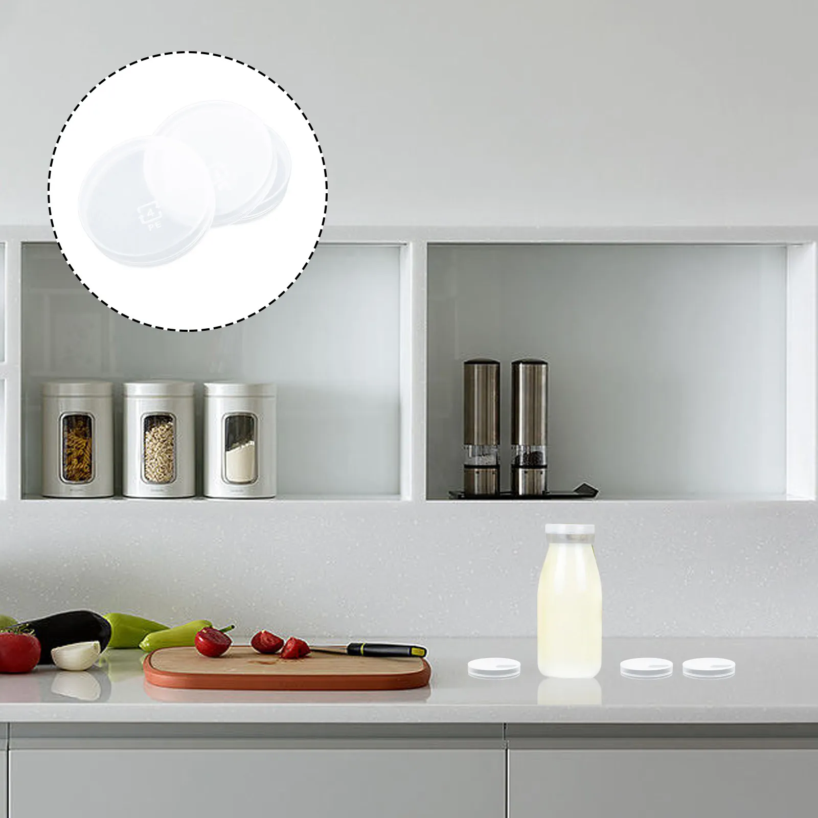 

100Pcs Yogurt Bottle Caps Strong Seal Reusable Plastic Replacement for Milk Bottles Glass Jars Leak-Proof Closure Caps