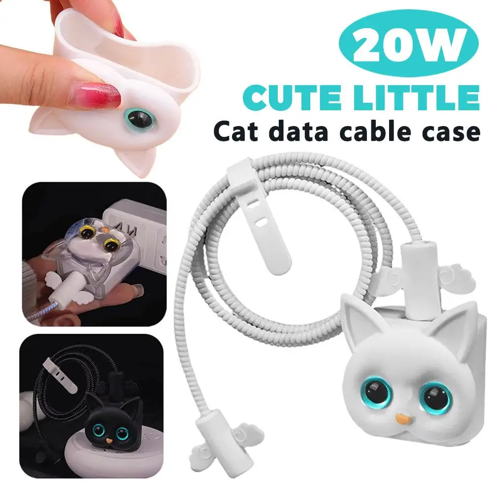 

Cute Rabbit Silicone Charger Protector For Apple iPhone 18W 20W US Data Wire Winder For iPhone 15 14 13 12 11 Cable Protectors