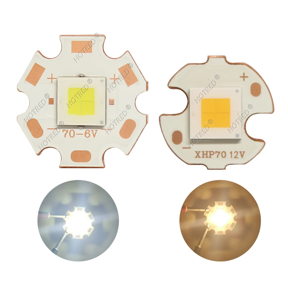 XHP70.3 HI LED 40W 45W Third Generation DC3V/6V/12V Beads COB Cold Warm Neutral White 7070 With DTP Copper MCPCB DIY Flashlight