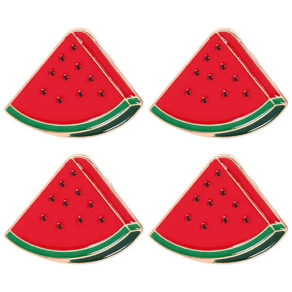4 Uds. Broche esmaltado con forma de sandía, bonitos alfileres de dibujos animados para bolsas de ropa de verano, gran Idea de regalo, accesorios de frutas