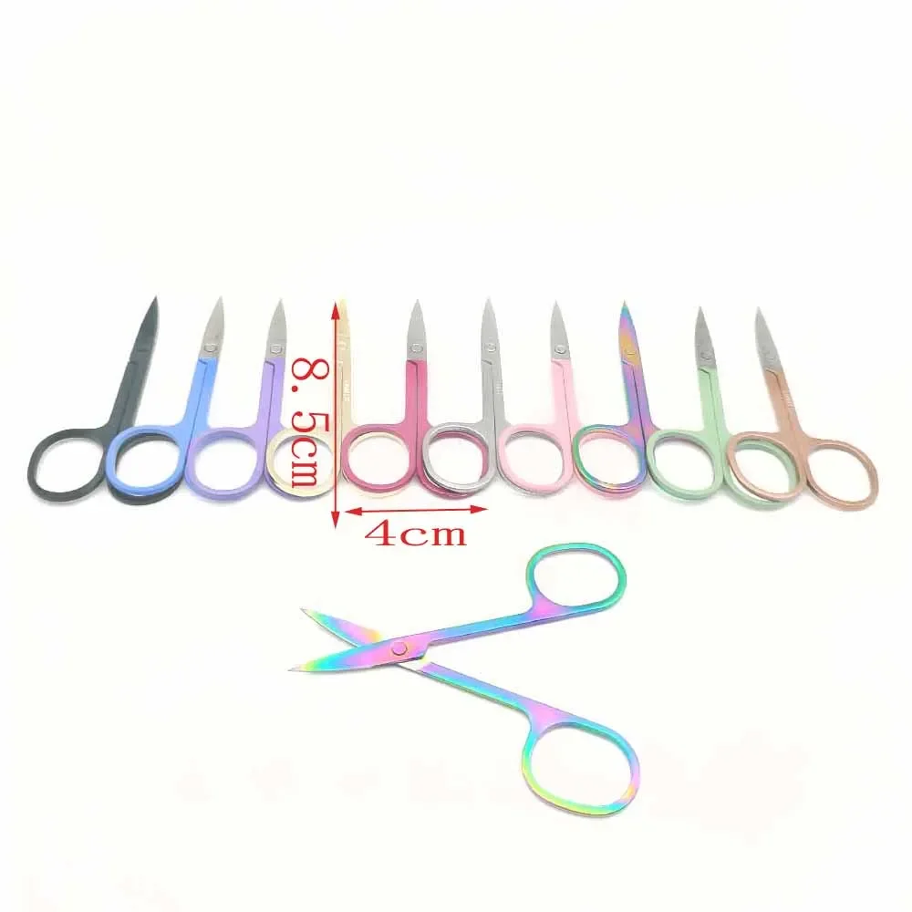 10pcs 8.5*4cm Stainless Steel Scissor With Various Colors Sewing Embroidery Craft Household Kitchen Smoking Accessories