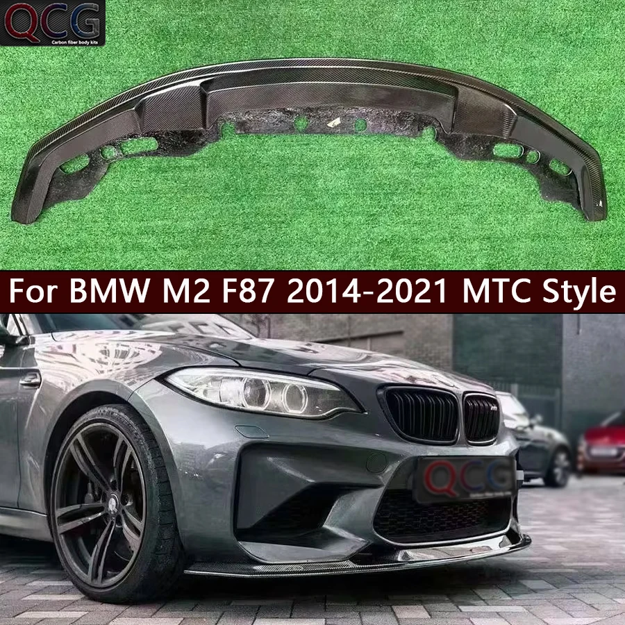 

Для BMW M2 F87 2014-2021 Передний бампер автомобиля из углеродного волокна Передняя губа Диффузор Передний спойлер на подбородок MTC Стиль Автомобильные аксессуары Комплект кузова