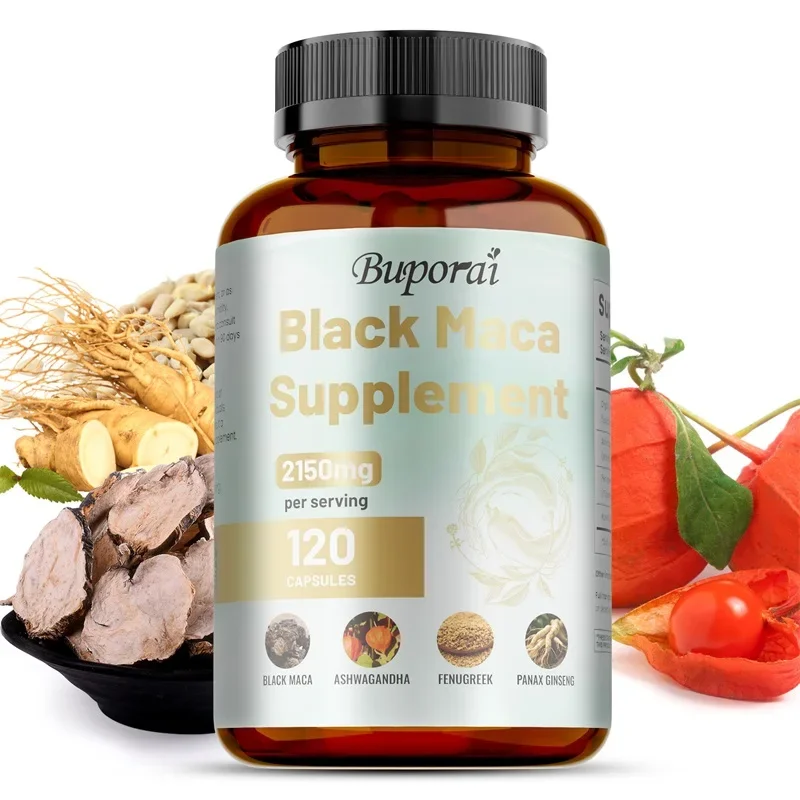 

Male Enhancing Black Maca Capsules - Replenish Physical Strength, Increase Energy Levels, Balance Hormones, and Improve Mood