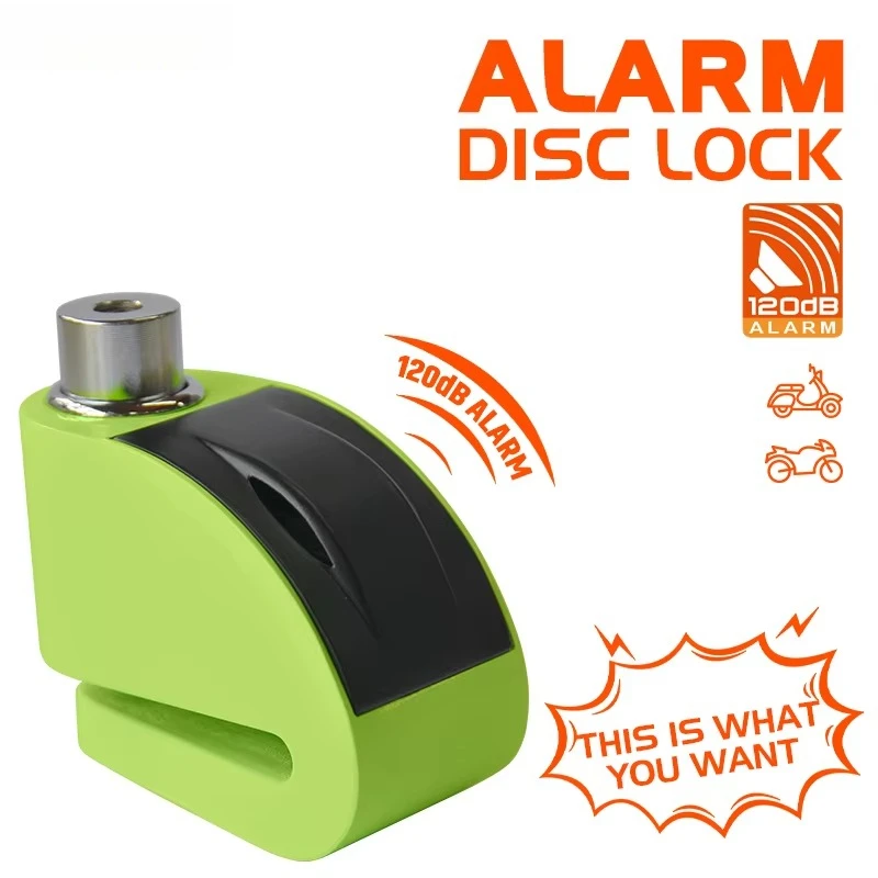 

China motorcycle disc lock 120dB anti-theft alloy steel lock pin, electric scooter alarm disc brake lock