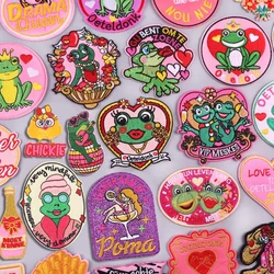 Roze Serie Oeteldonk Emblem Kikker Patch Voor Uniform Carnaval Voor Nederland Ijzer Op Geborduurde Patches Voor Kleding Naai Badges