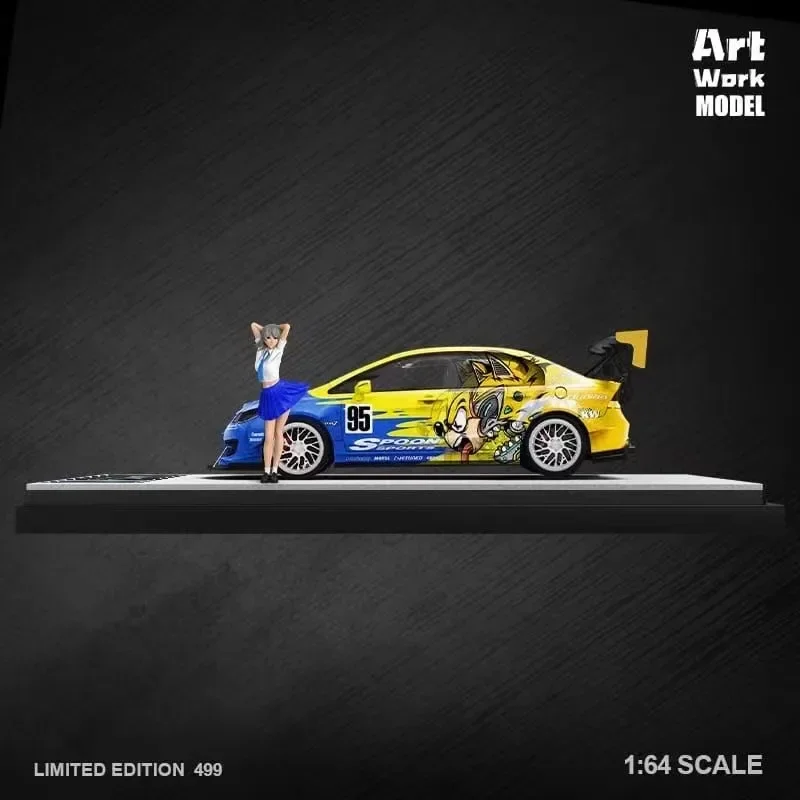 TM 1:64 Art Work FD2 SPOON Cartoon Diecast Diorama Car Model Collection Miniature Toys Time Micro