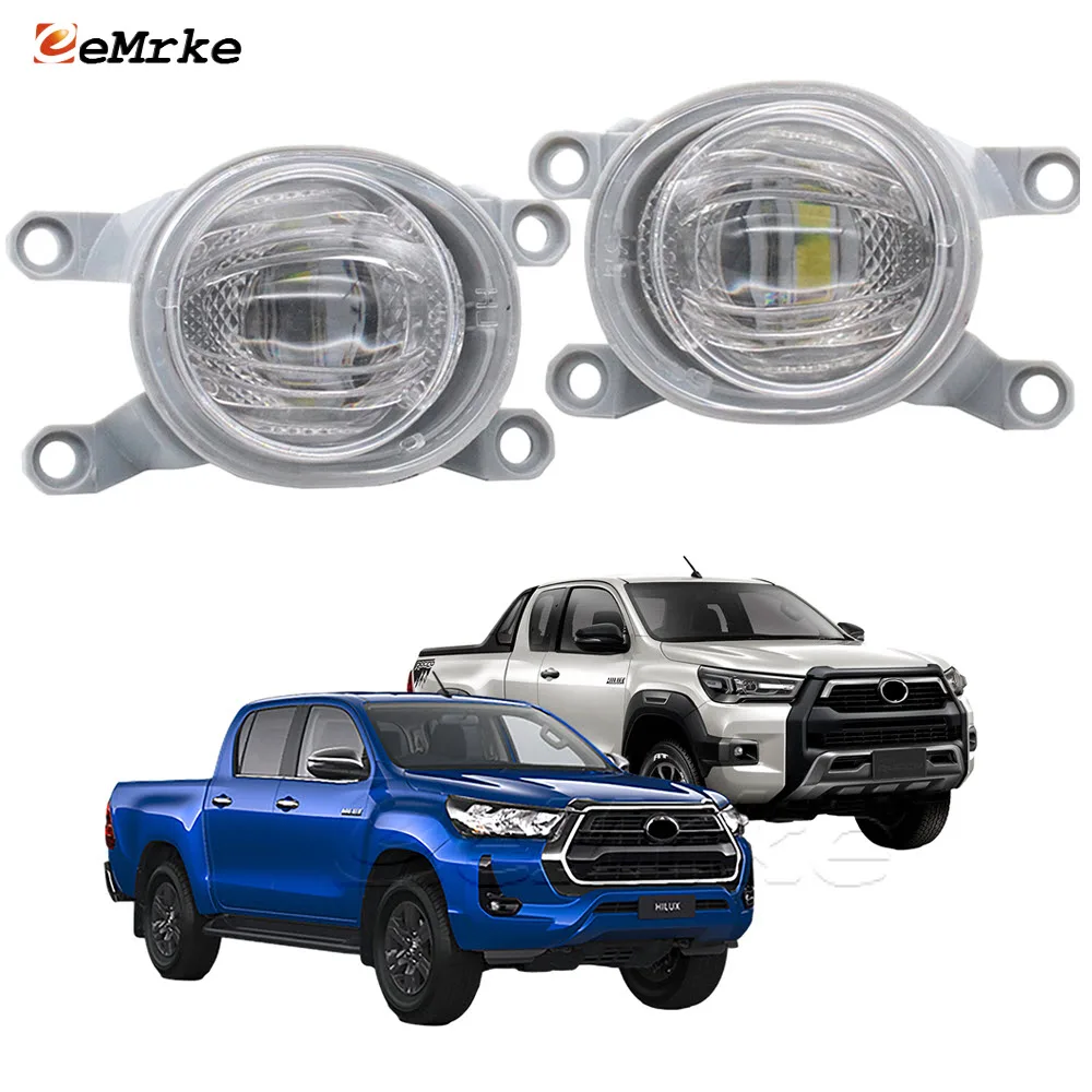 LED Fog Light Assembly for Toyota Hilux AN120 AN130 VIII Facelift 2020-2023 Car PTF Daytime Running Lights Fog Driving Lamp DRL