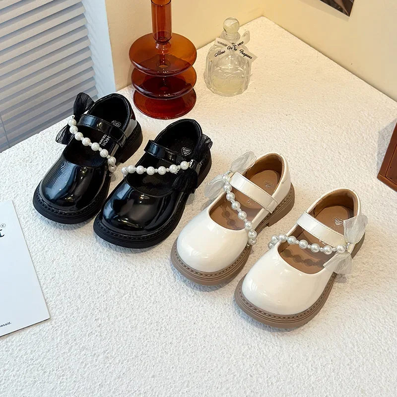 

Туфли для девочек в корейском стиле, туфли принцессы, новинка весны и лета 2023, детские кожаные туфли Мэри Джейн с мягкой подошвой