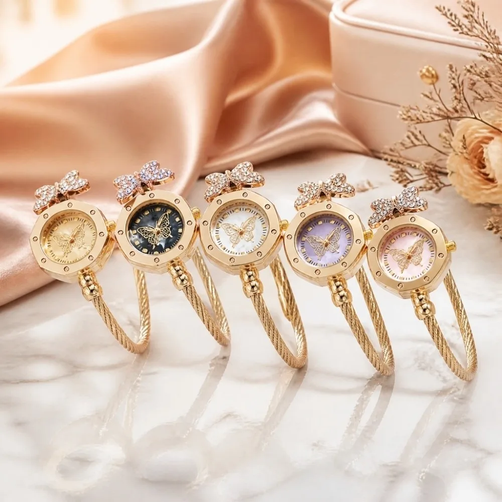 Exquisite Women's Bracelet Watch Luxury Vintage Women's Wrist Watch Quartz Movement Decorative Vintage Female Clock Daily Wear