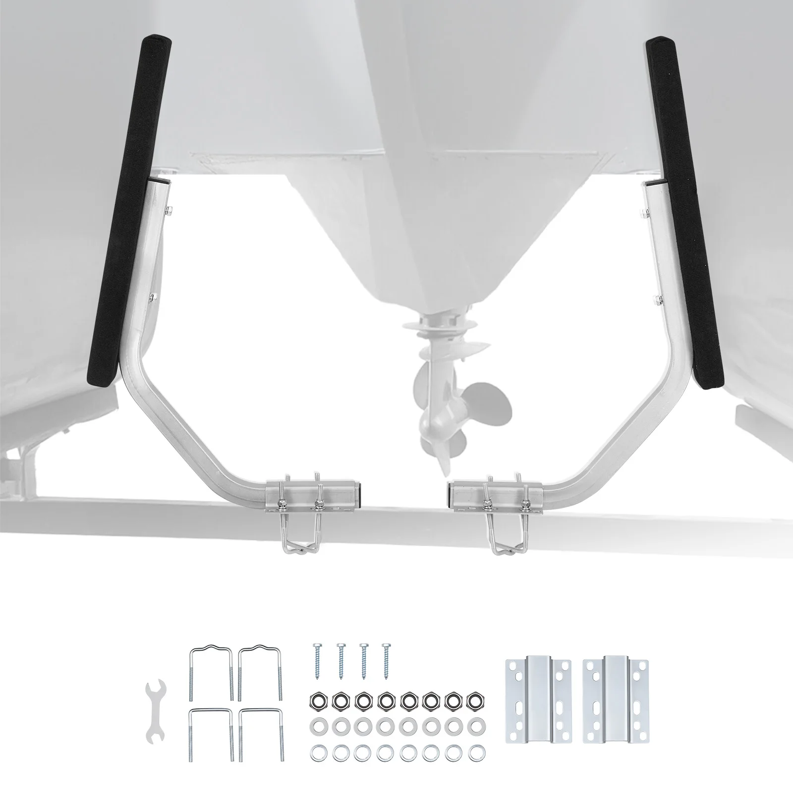 

SucceBuy Boat Trailer Guides 2PCS High-Hardness Steel Trailer Guide-Ons Fits C-Channel Bunk-Style Pontoon Trailers/V-Hull Boats