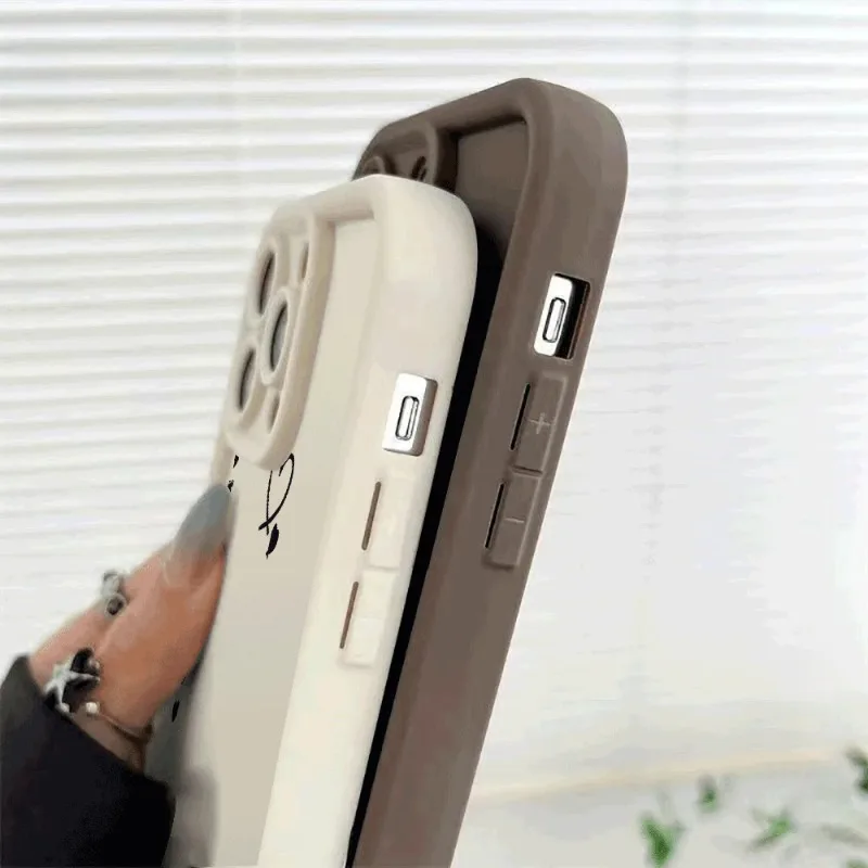 Schwarze Herz-Schutzhülle für iPhone 16 15 Pro Max 14 13 12 11 15 14 Plus 17, stoßfeste Softcover