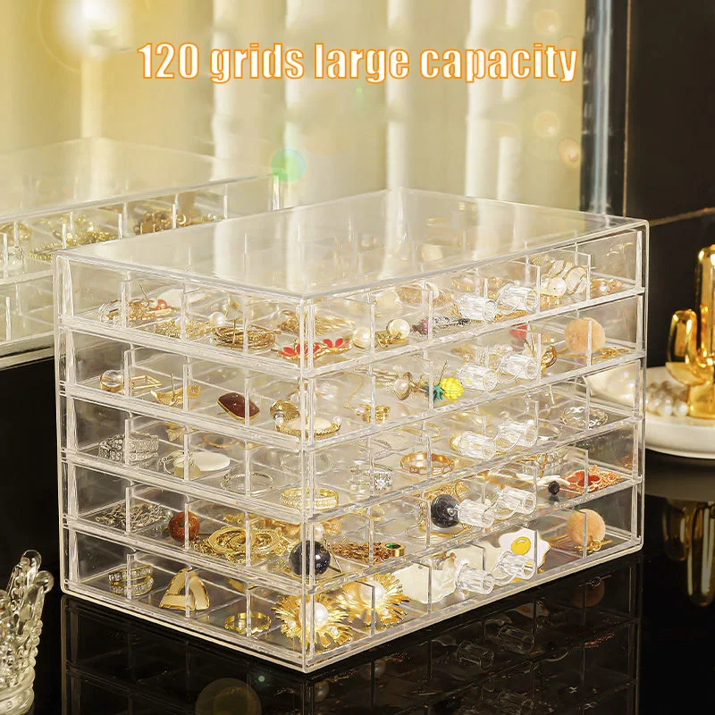 

Clear Plastic Storage Box, Jewelry Box, Earring Organizer, Adjustable for Jewelry Beads, 120 Slots, 72 Slots